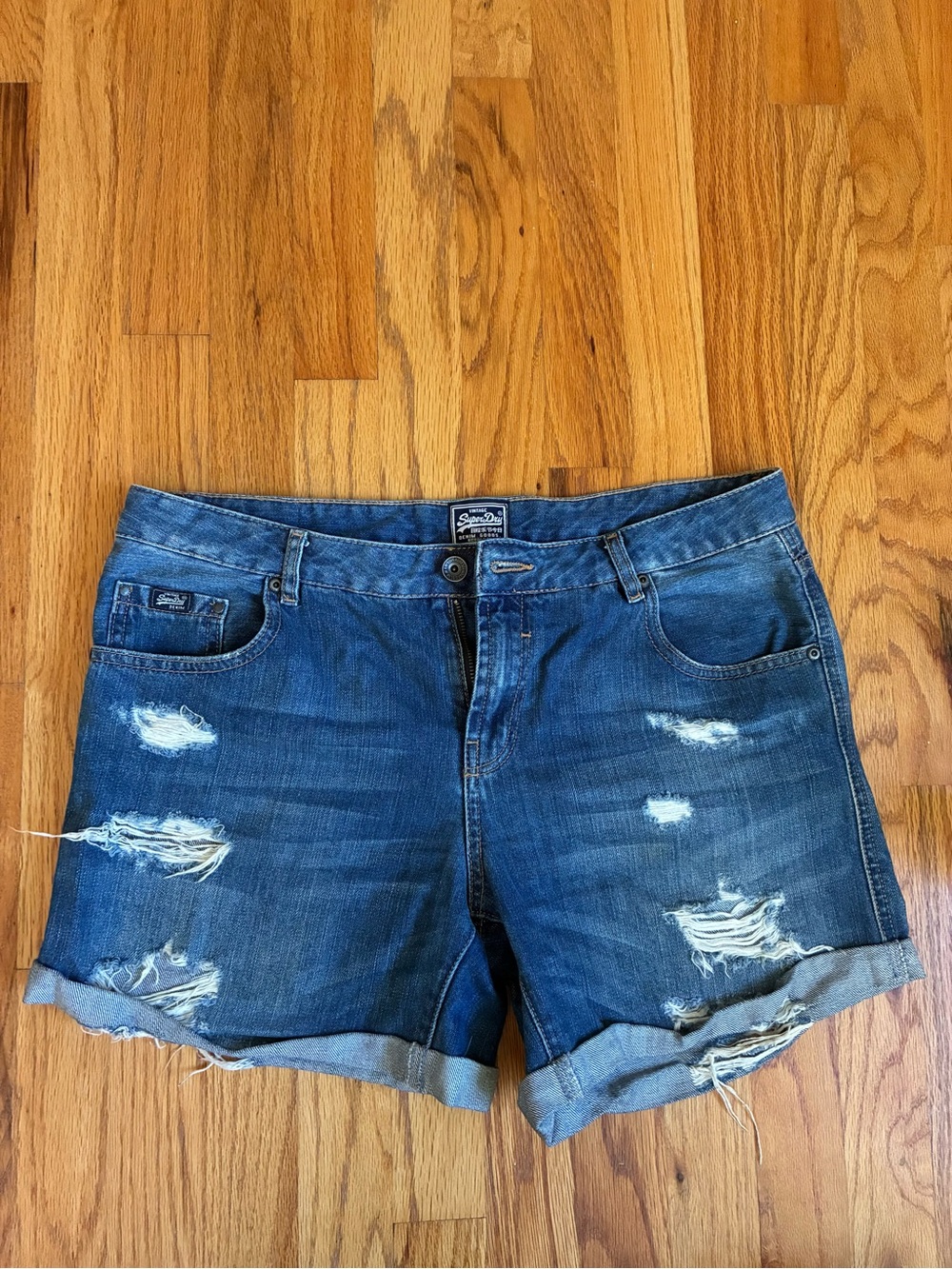 Superdry Steph Boyfriend Denim Shorts